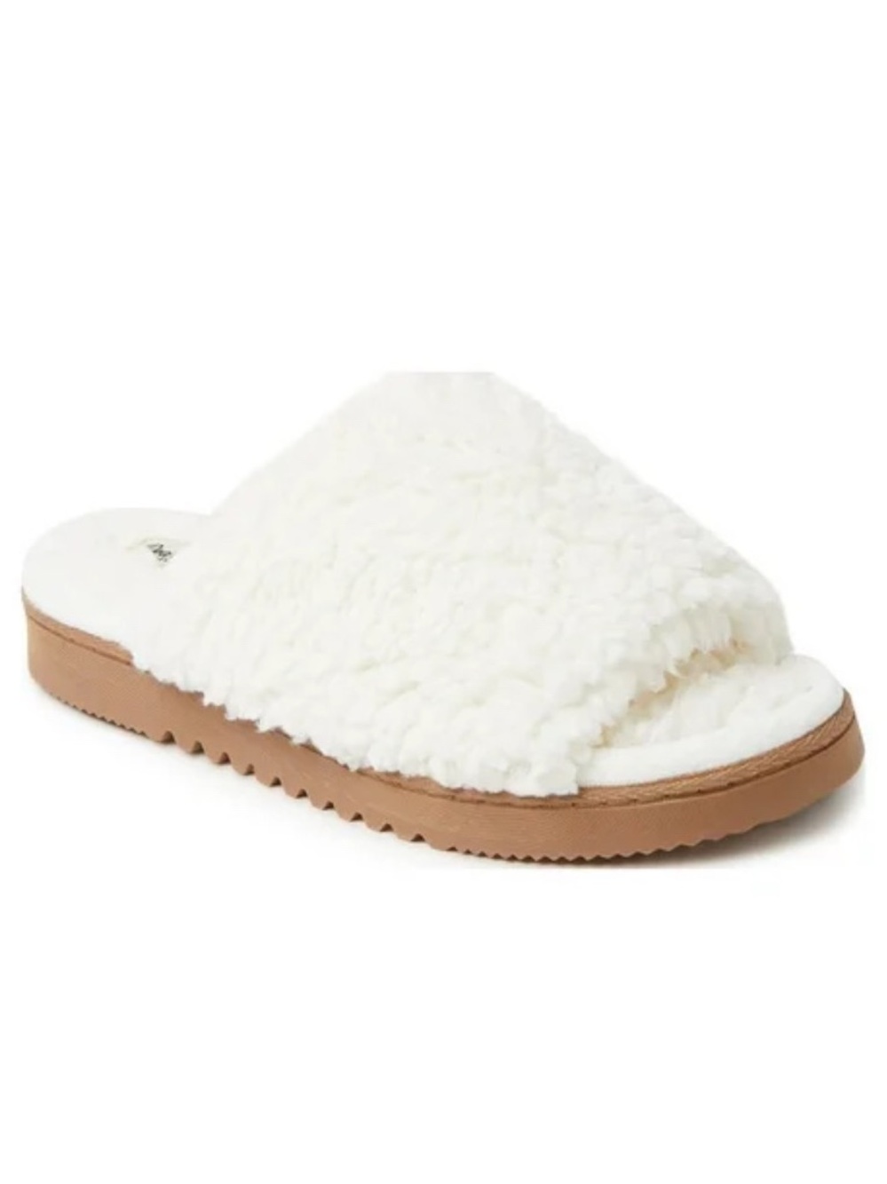 Dearfoams Women’s Cozy Comfort Open Toe Slippers, 7/8, Medium